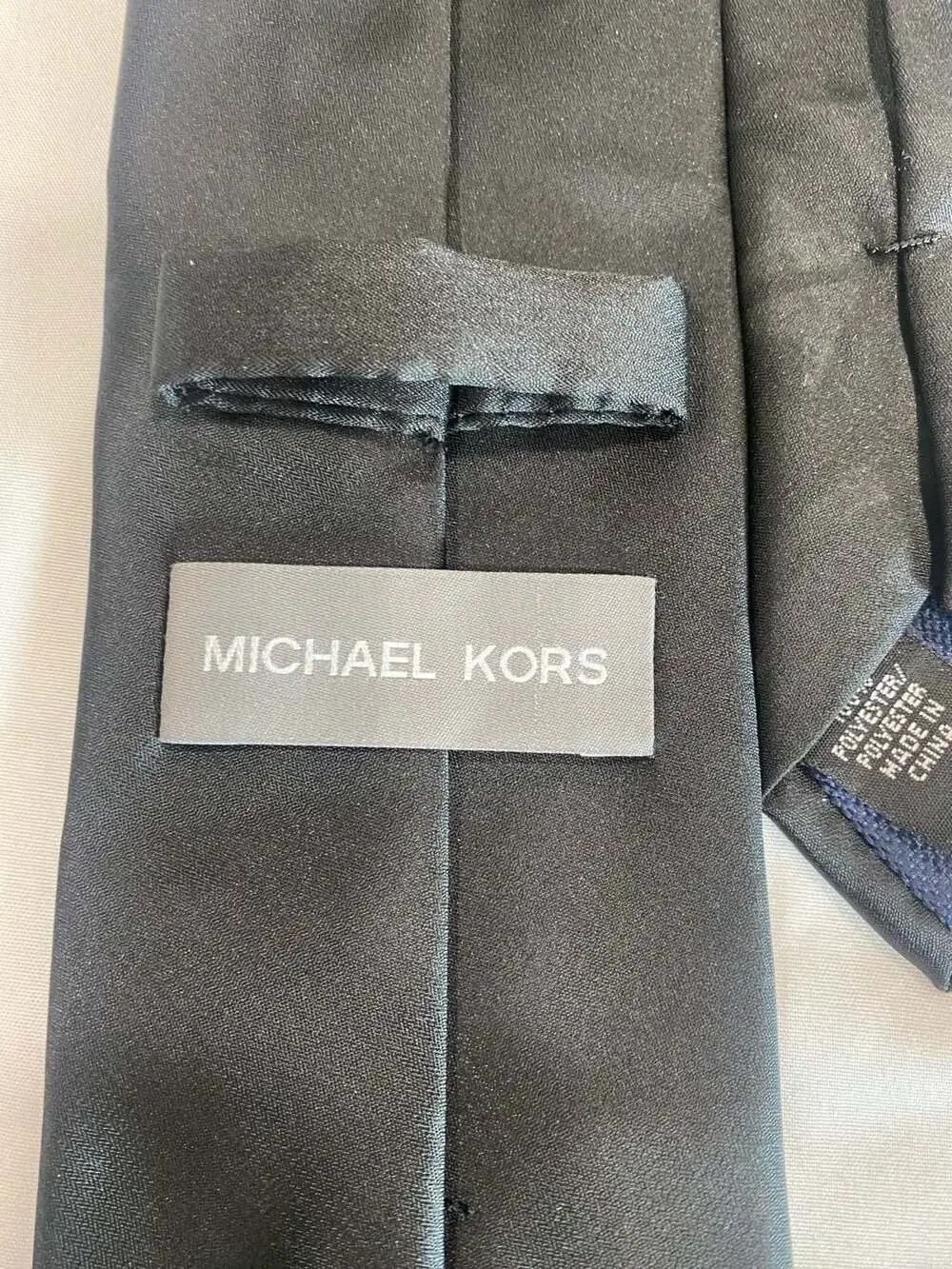 Michael Kors Neck Tie Black Berfond Solid Silk Blend MSRP NWT